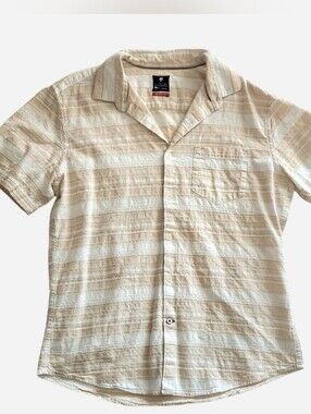 Cream and White Textured Cotton Shirt